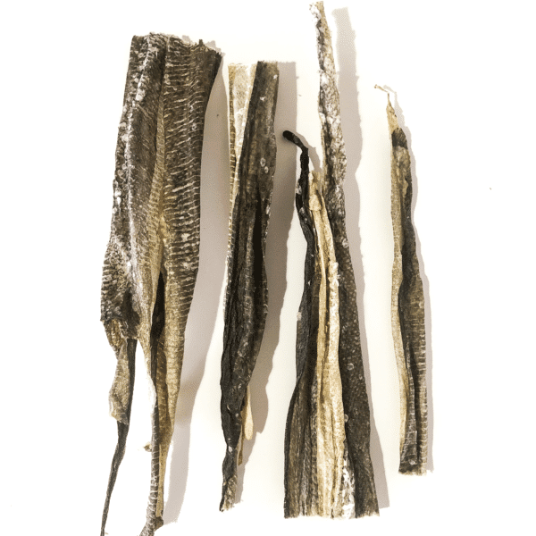 Tiras de piel de bacalao