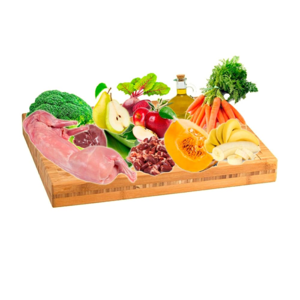 Menú BARF monoprotéico de Conejo 600 g - NaturaBarf