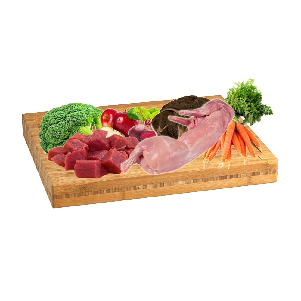 Menú BARF de Conejo y Cerdo 600 g - NaturaBarf