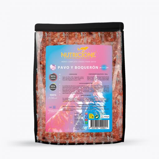 Menú Gato de Pavo y Boquerón - Nutricione