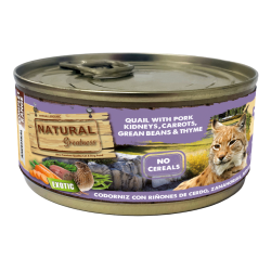 Natural Greatness gato - Codorniz con riñones de cerdo, zanahorias, judías y tomillo